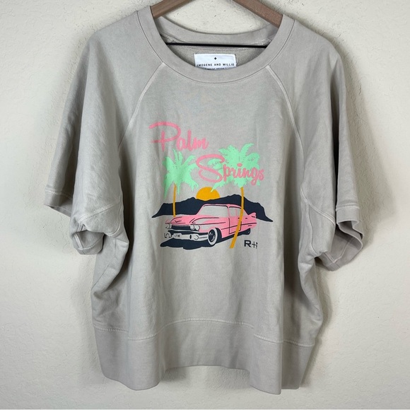 Imogene + Willie Palm Springs Graphic Short Sleeve Sweatshirt Size 3XL - Picture 1 of 7